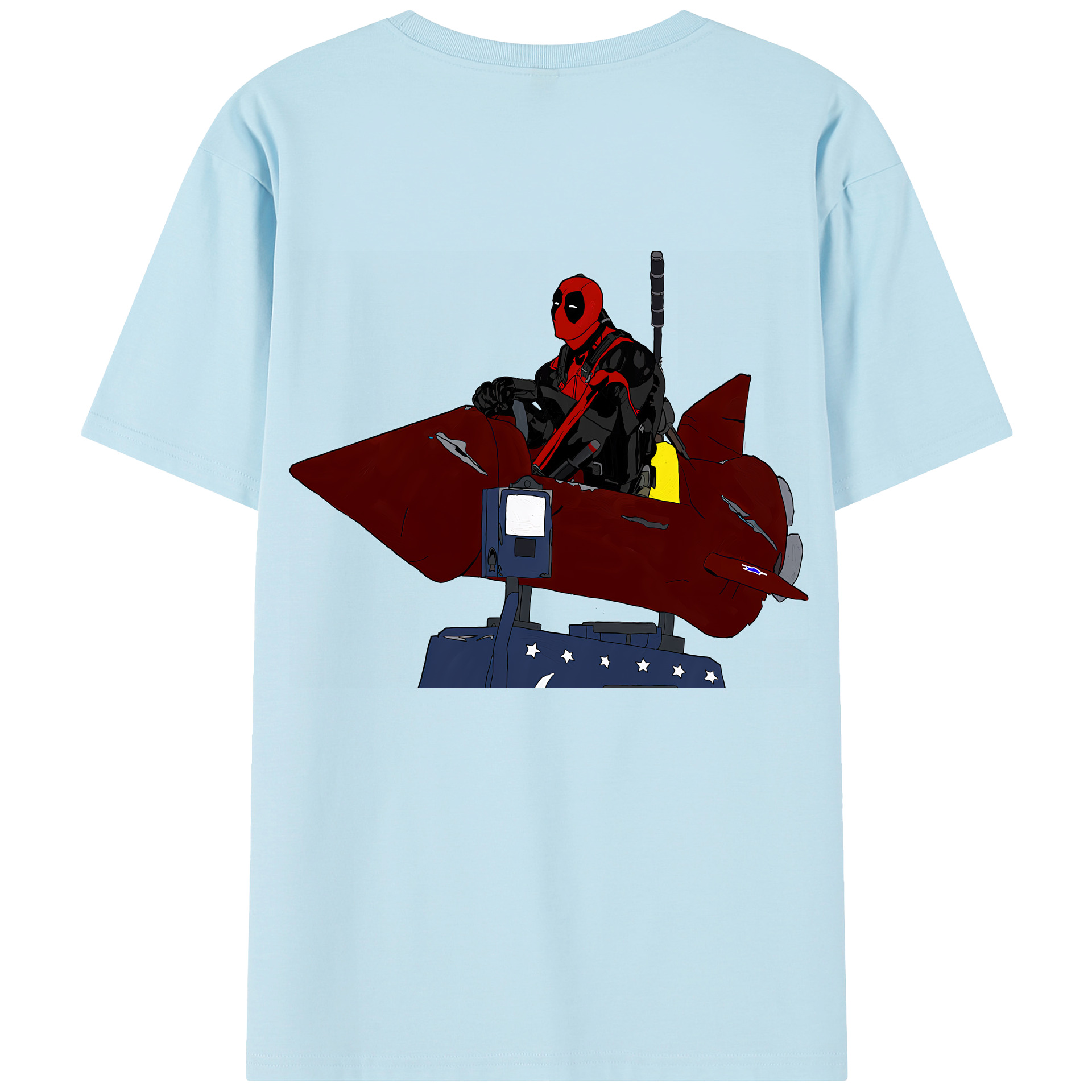 （画像用） Deadpool デッドプール 綿100％半袖Tシャツ（背面プリント）
